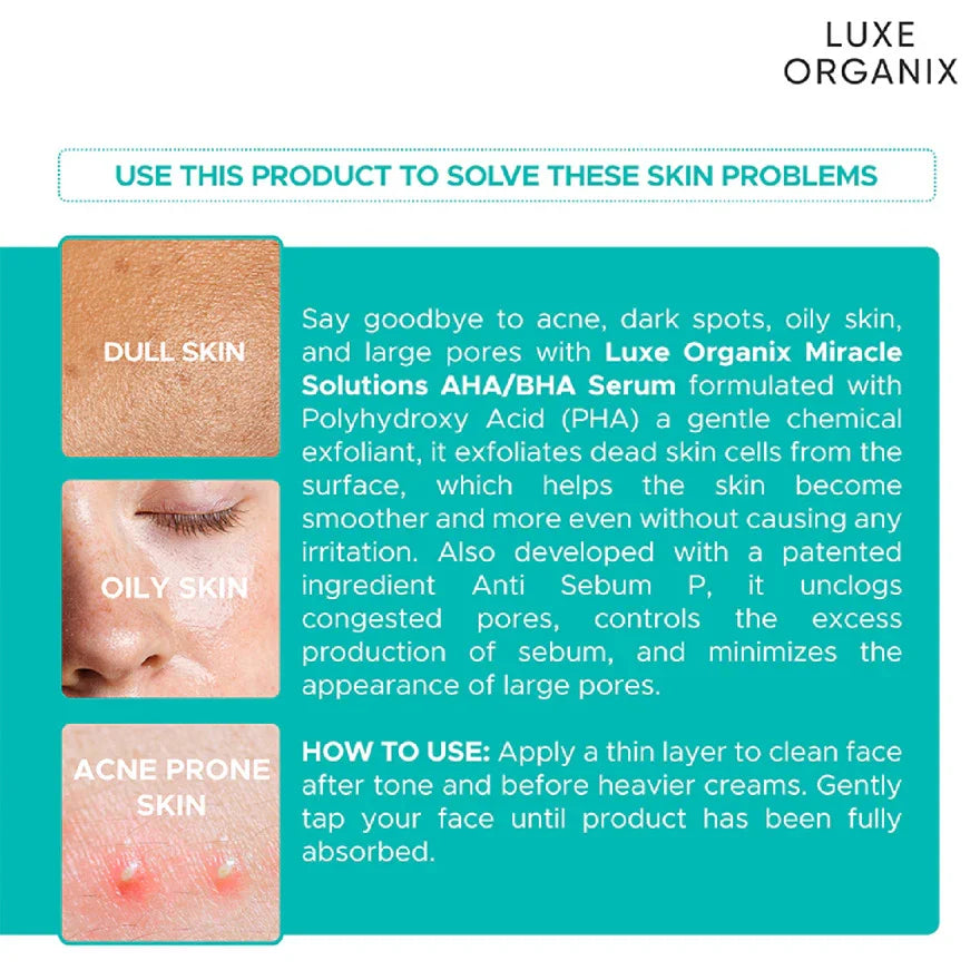 Luxe Organix Miracle Solution Acne Derm+ Serum - 30ml