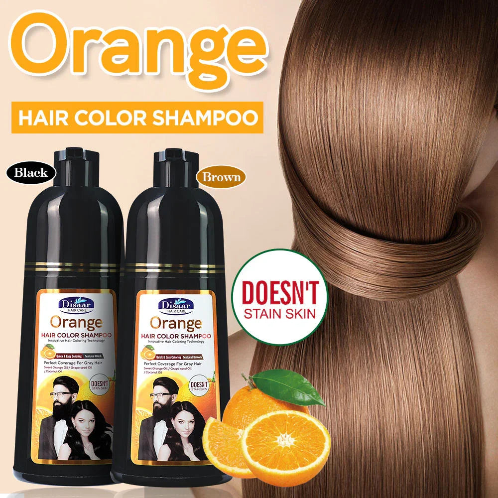 Disaar Orange Hair Color Shampoo Natural Brown - 400ml