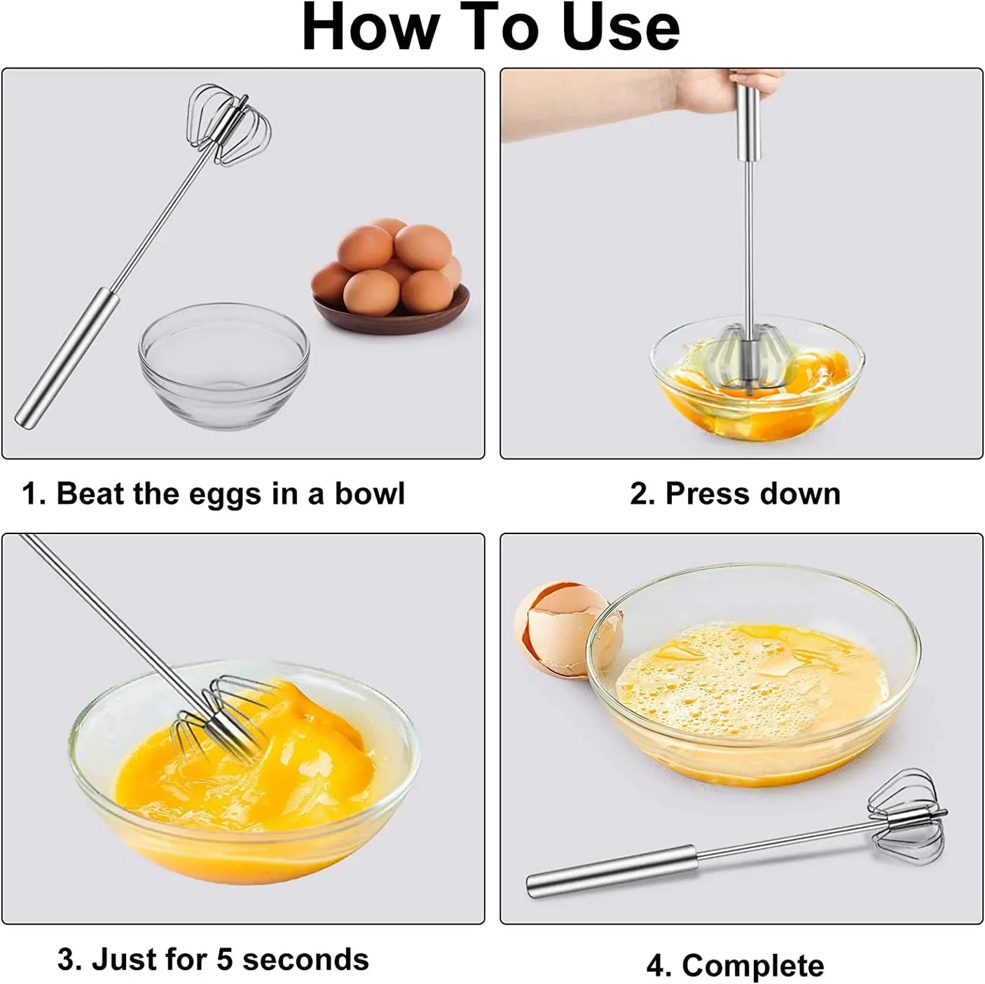Stainless Steel Manual Egg Beater