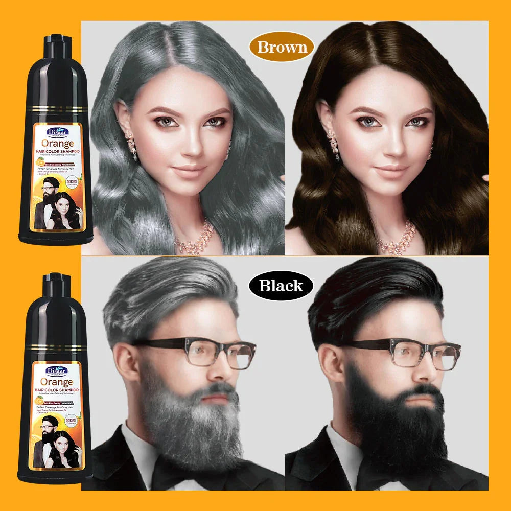 Disaar Orange Hair Color Shampoo Natural Brown - 400ml
