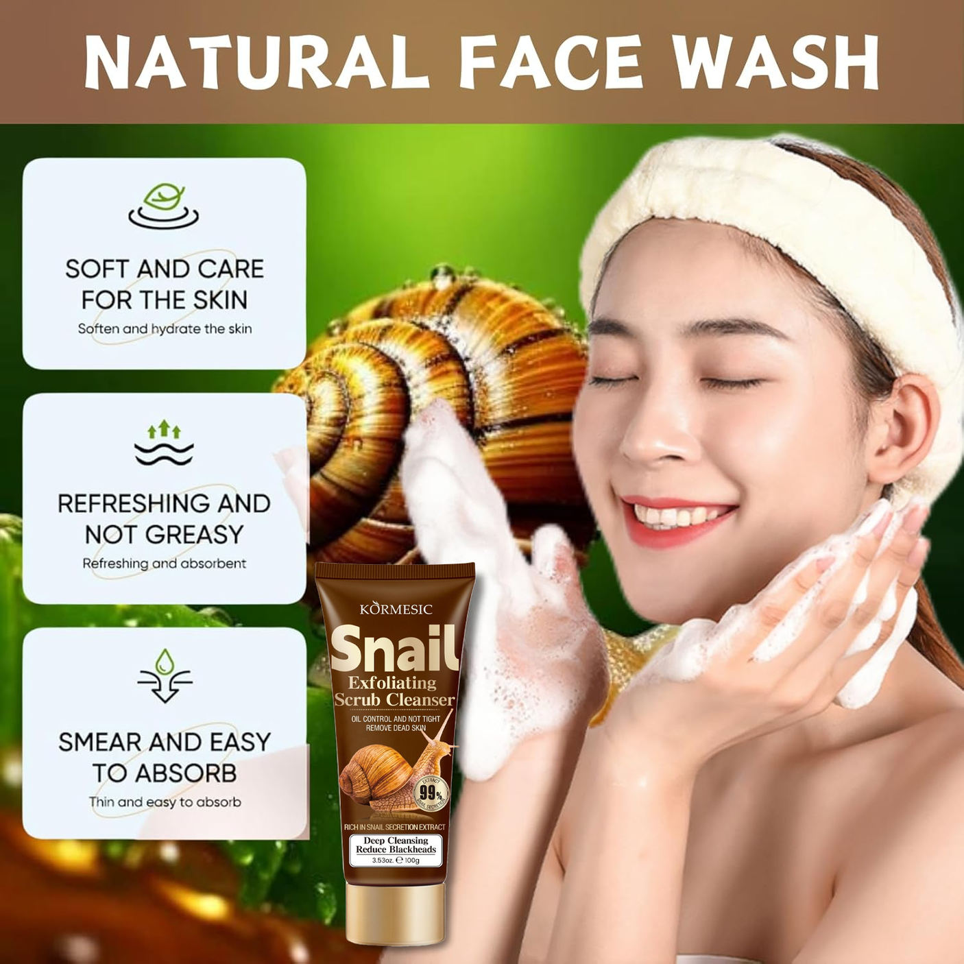 Kormesic Snail Exfoliating Scrub Cleanser - 100g