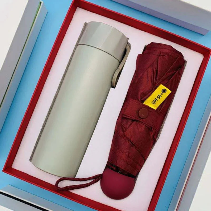 Portable Mug + Umbrella Gift Box Set