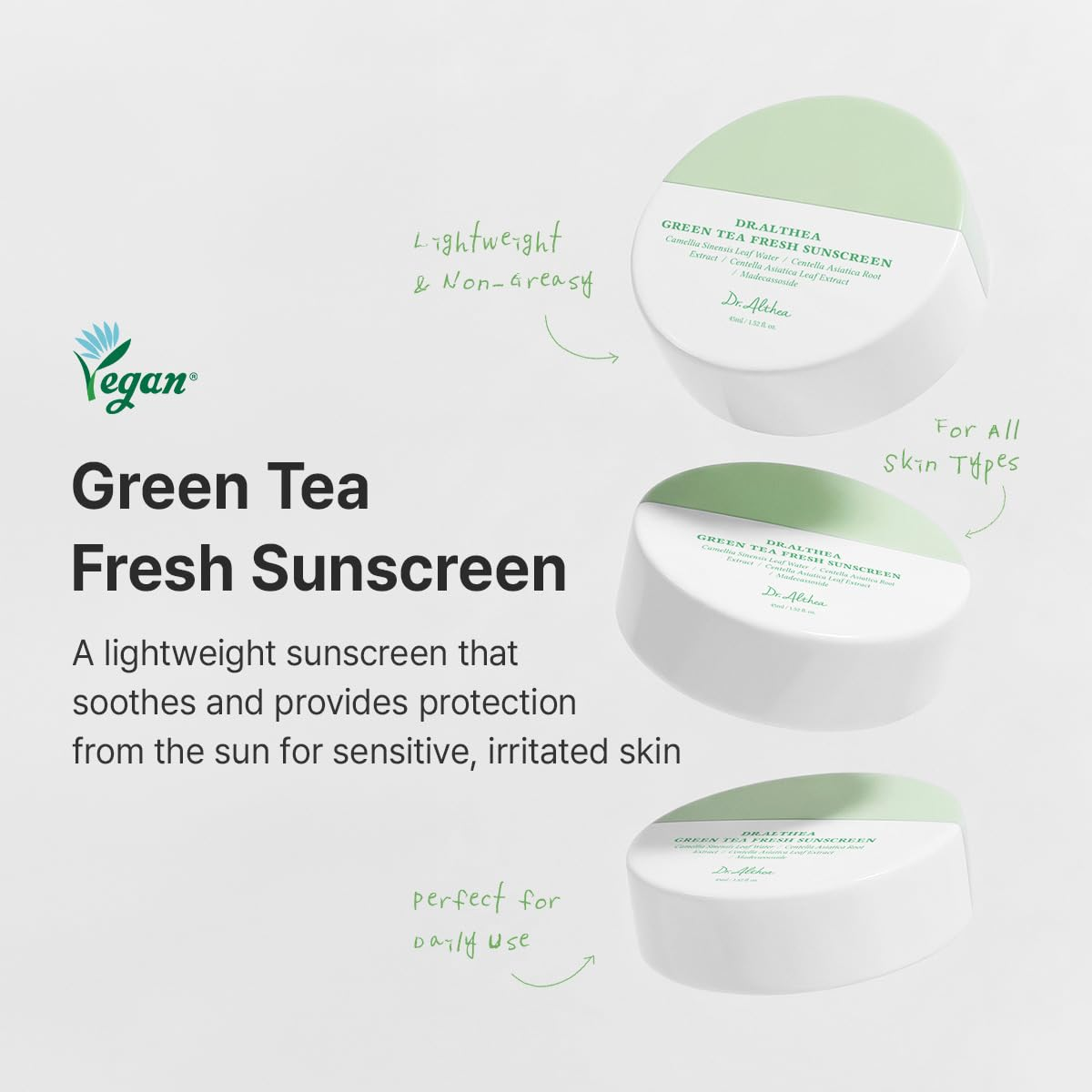 Dr.Althea Green Tea Fresh Sunscreen SPF50 PA++++ - 45ml