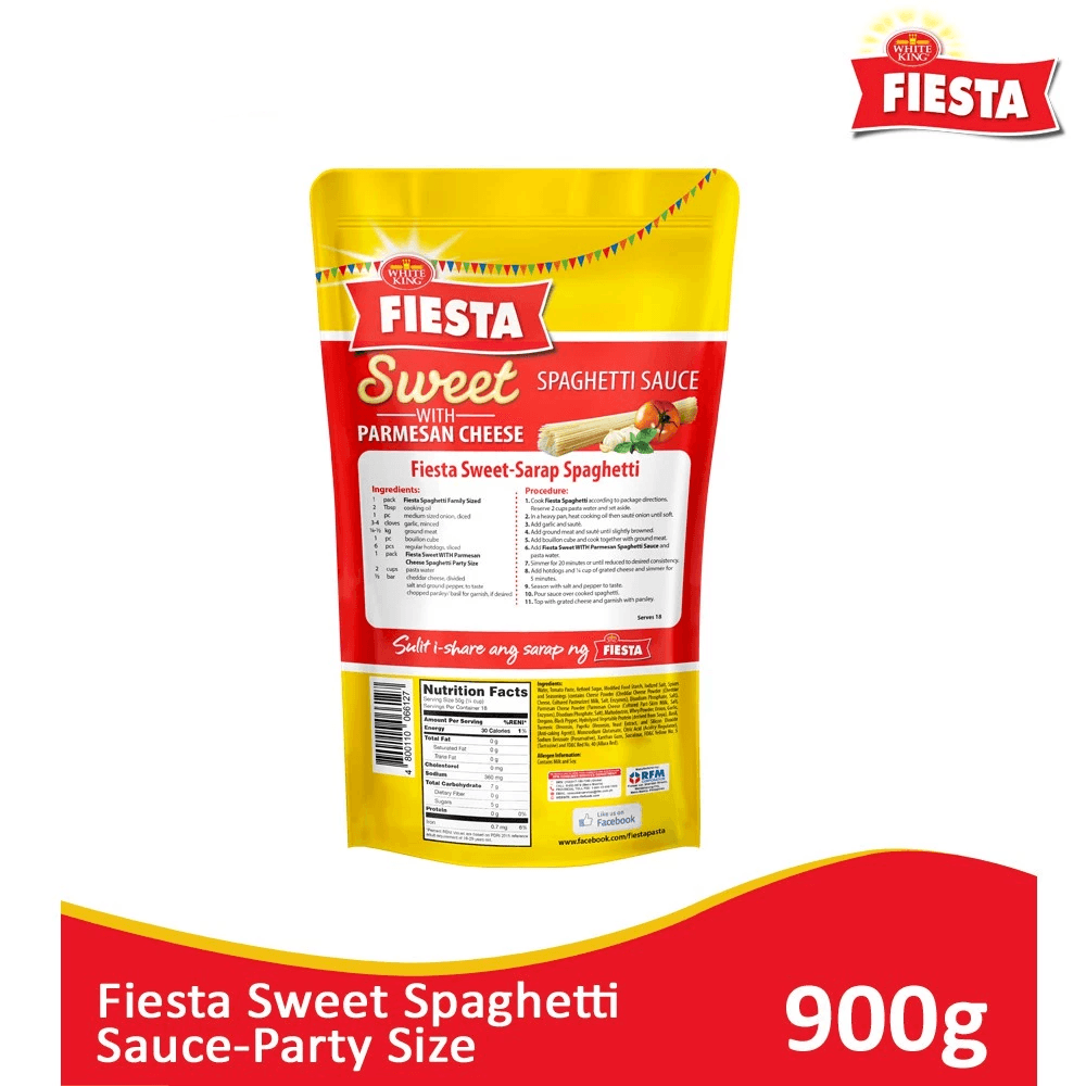 White King Fiesta Sweet Spaghetti Sauce Party Size - 900g