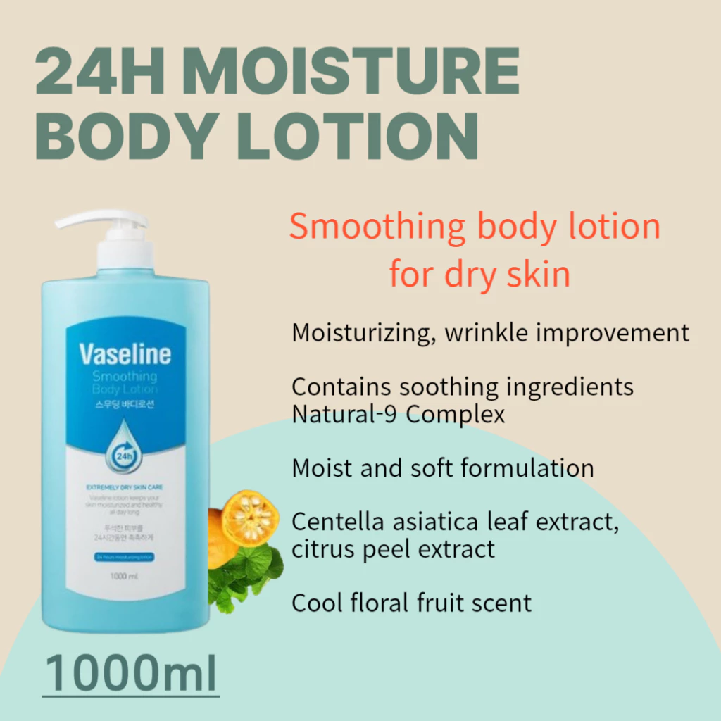 Vaseline 24H Smoothing Body Lotion - 1000ml