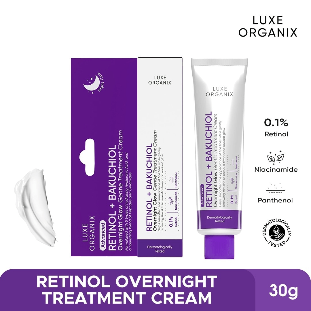 Luxe Organix Retinol + Bakuchiol Overnight Glow Gentle Treatment