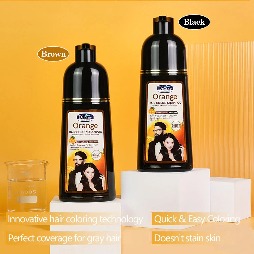 Disaar Orange Hair Color Shampoo Natural Brown - 400ml