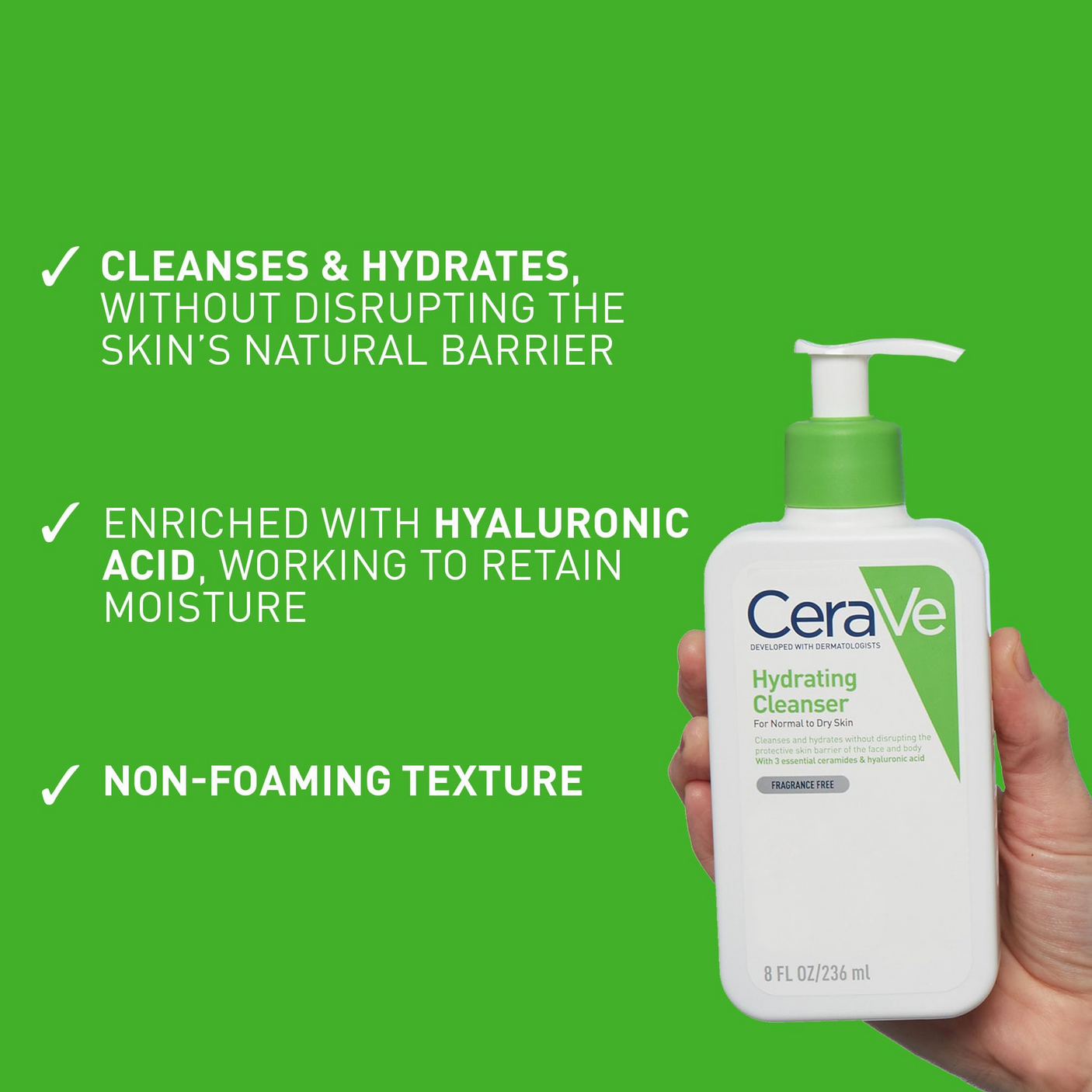 CeraVe Hydrating Facial Cleanser For Normal To Dry Skin - 236ml