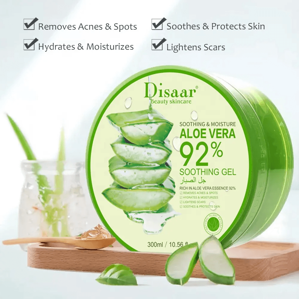 Disaar Aloe Vera Gel 92% Soothing & Moisturizing Gel - 300ml