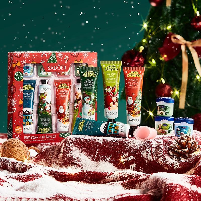 Sadoer Moisturizing Hand Cream & Lip Balm Set - 8Pcs Set