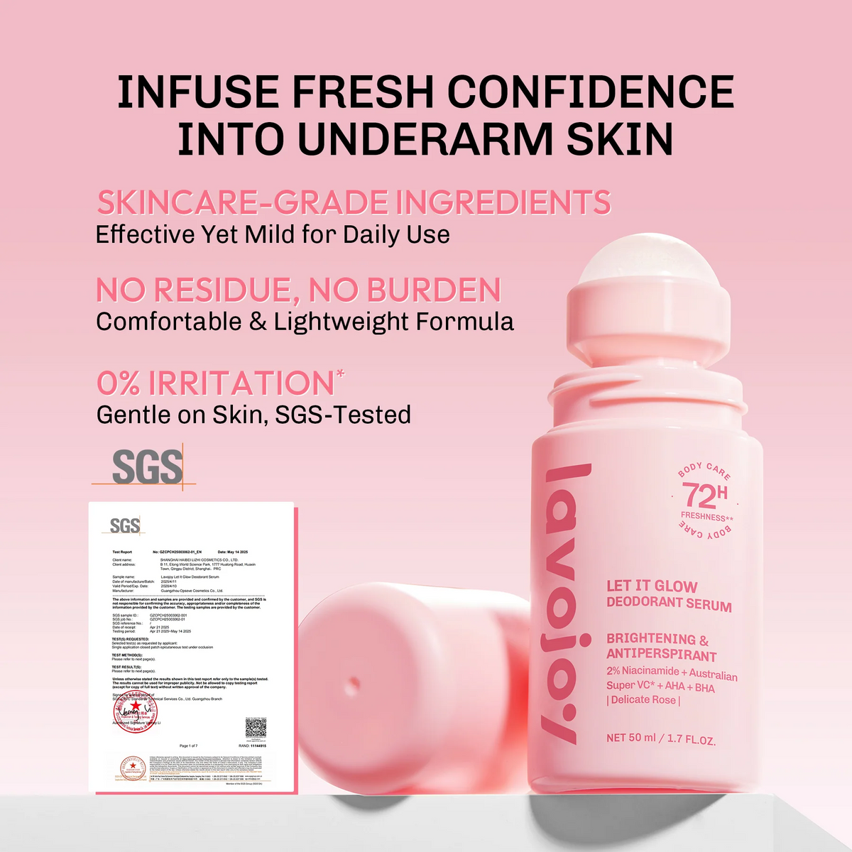 Lavojoy 72H Let It Glow Deodorant Serum - 50ml