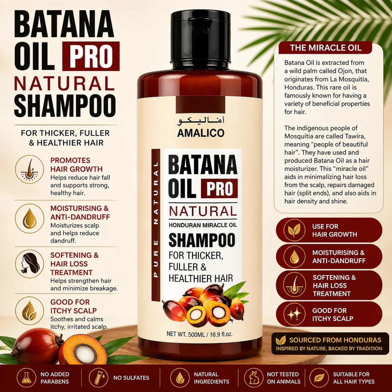 Amalico Batana Oil Pro Natural Shampoo - 500ml