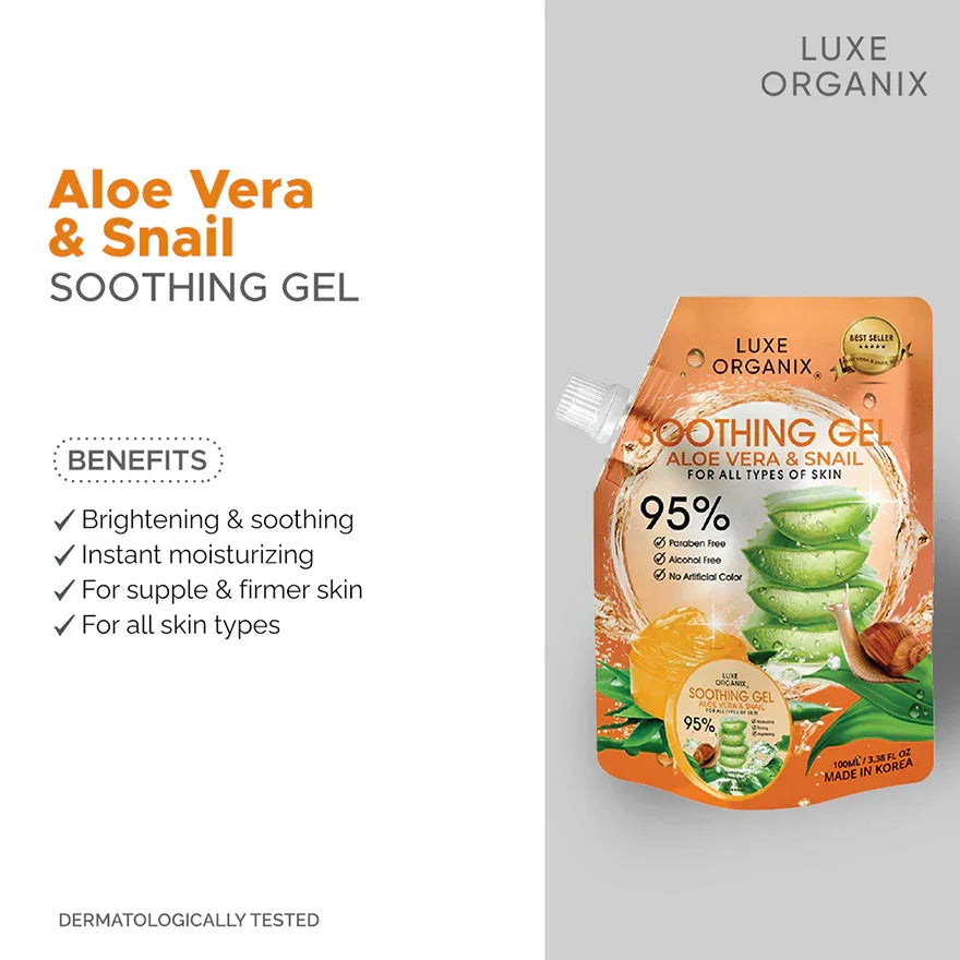 Luxe Organix Aloe Vera & Snail Soothing Gel - 100ml