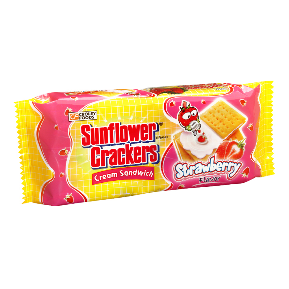 Croley Foods Sunflower Strawberry Cream Crackers 190 gm