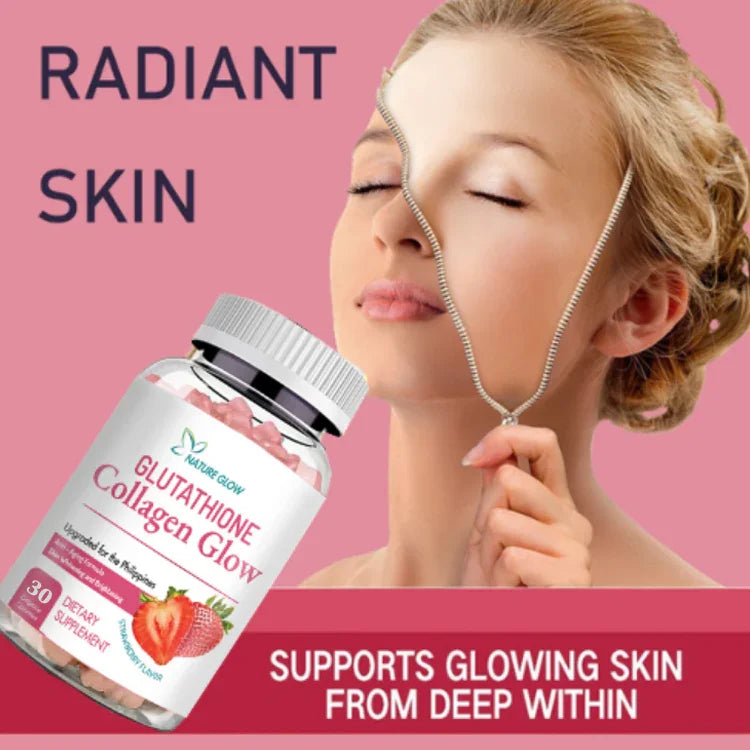 Nature Glow Glutathione Collagen Glow Strawberry - 30 Gummies Pinoy Hyper Kuwait Nature Glow Glutathione Collagen Glow Strawberry - 30 Gummies Pinoy Hyper Kuwait
