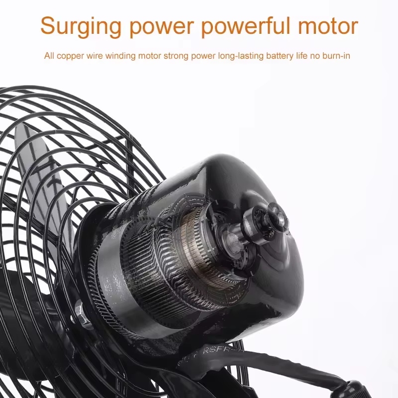 Iron Body Portable Lithium Electric Fan With Two Battery