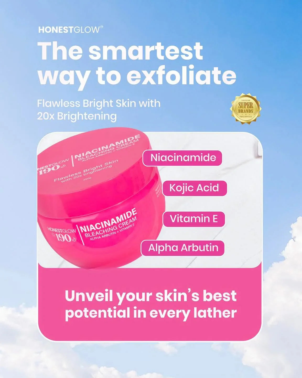 Honest Glow Niacinamide Bleaching Cream - 250g