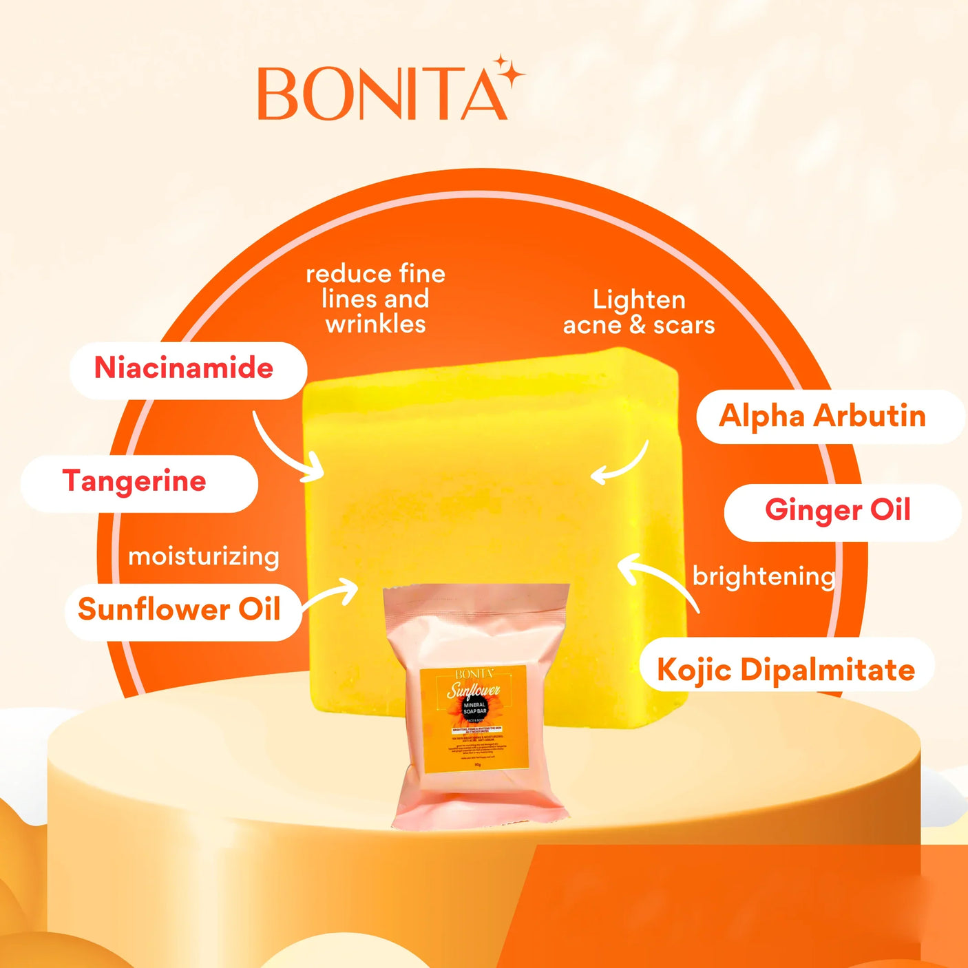 Bonita Sunflower Niacinamide Mineral Soap - 80g