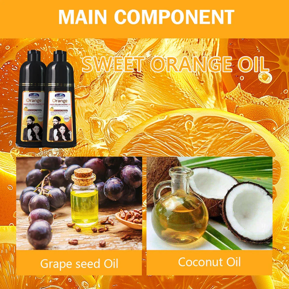 Disaar Orange Hair Color Shampoo Natural Brown - 400ml