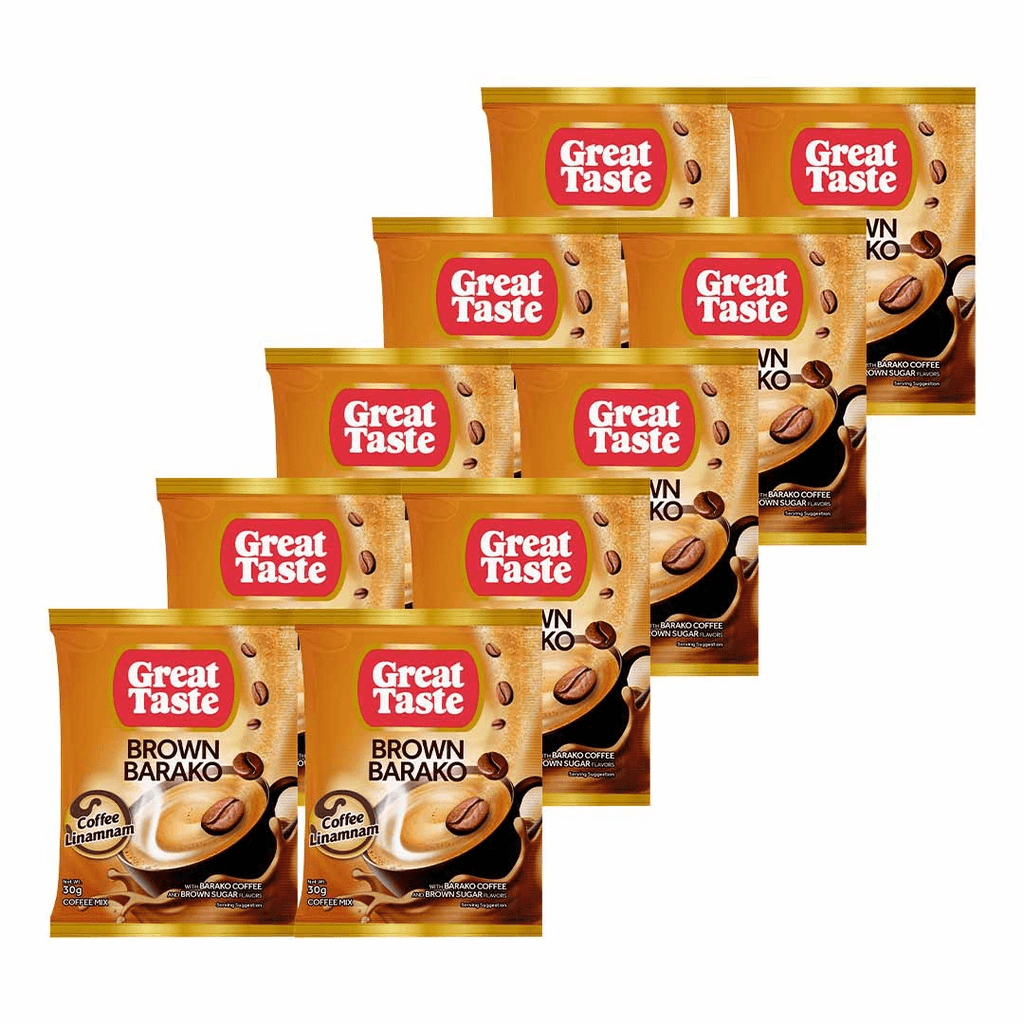 Great Taste Brown Barako Coffee Mix - 30g X 10 Sachets