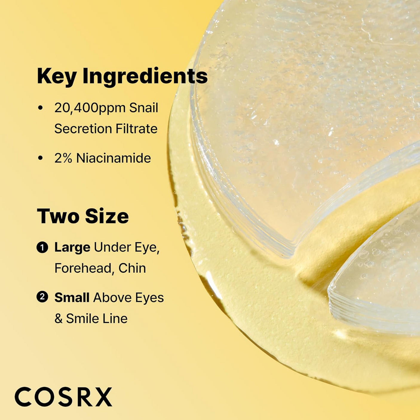 لاصقات هيدروجيل للعين بخلاصة الحلزون المتقدمة من COSRX - 60 قطعة
