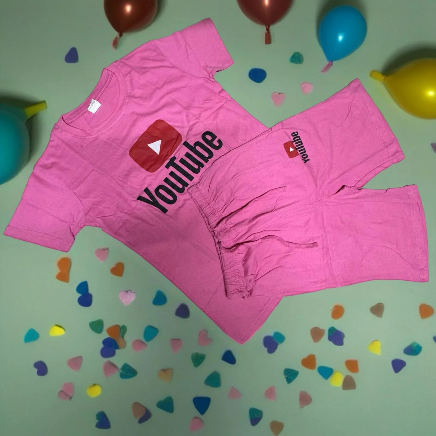 Women's Stylish Youtube Logo Printed Top and Short