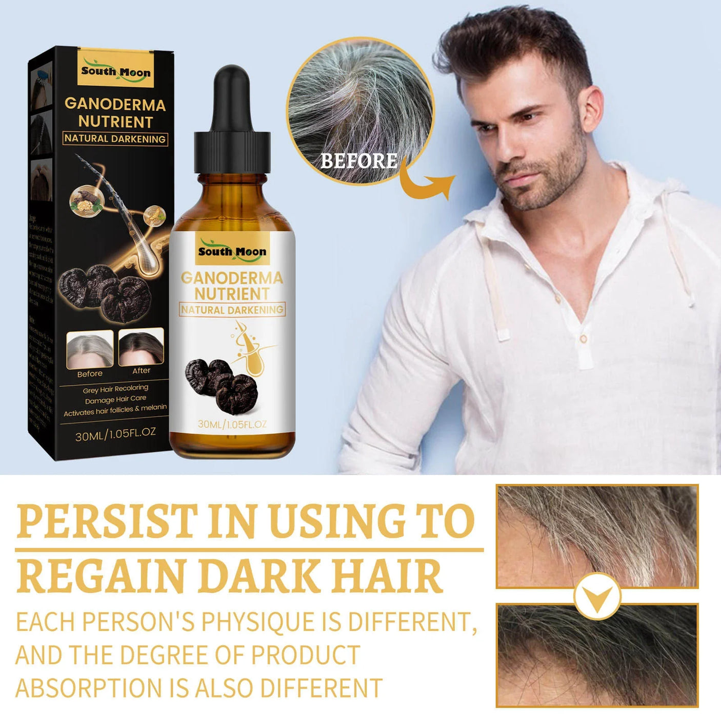 South Moon Ganoderma Nutrient Anti-Greying Hair Serum - 30ml