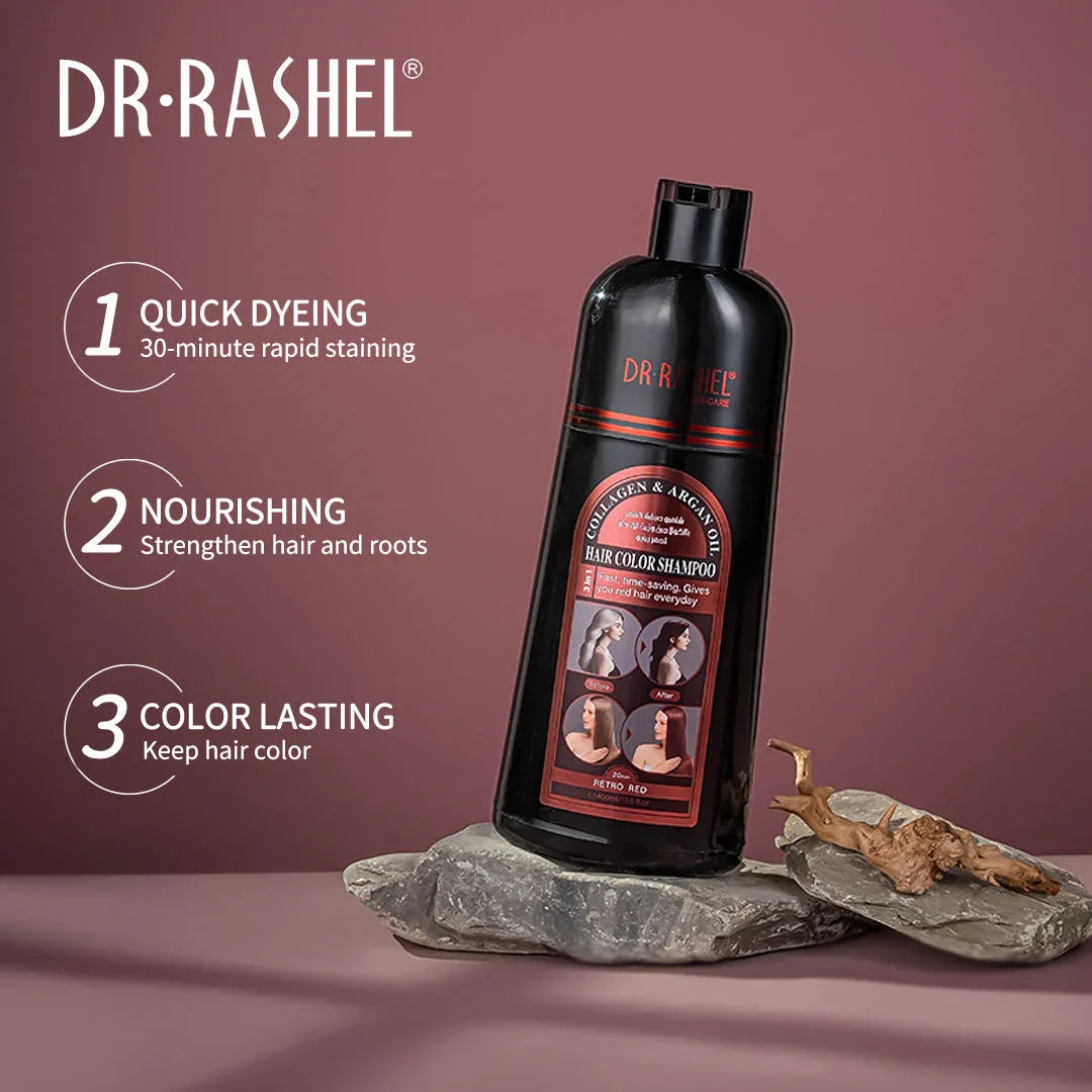 Dr.Rashel Hair Color Shampoo Retro Red - 400ml