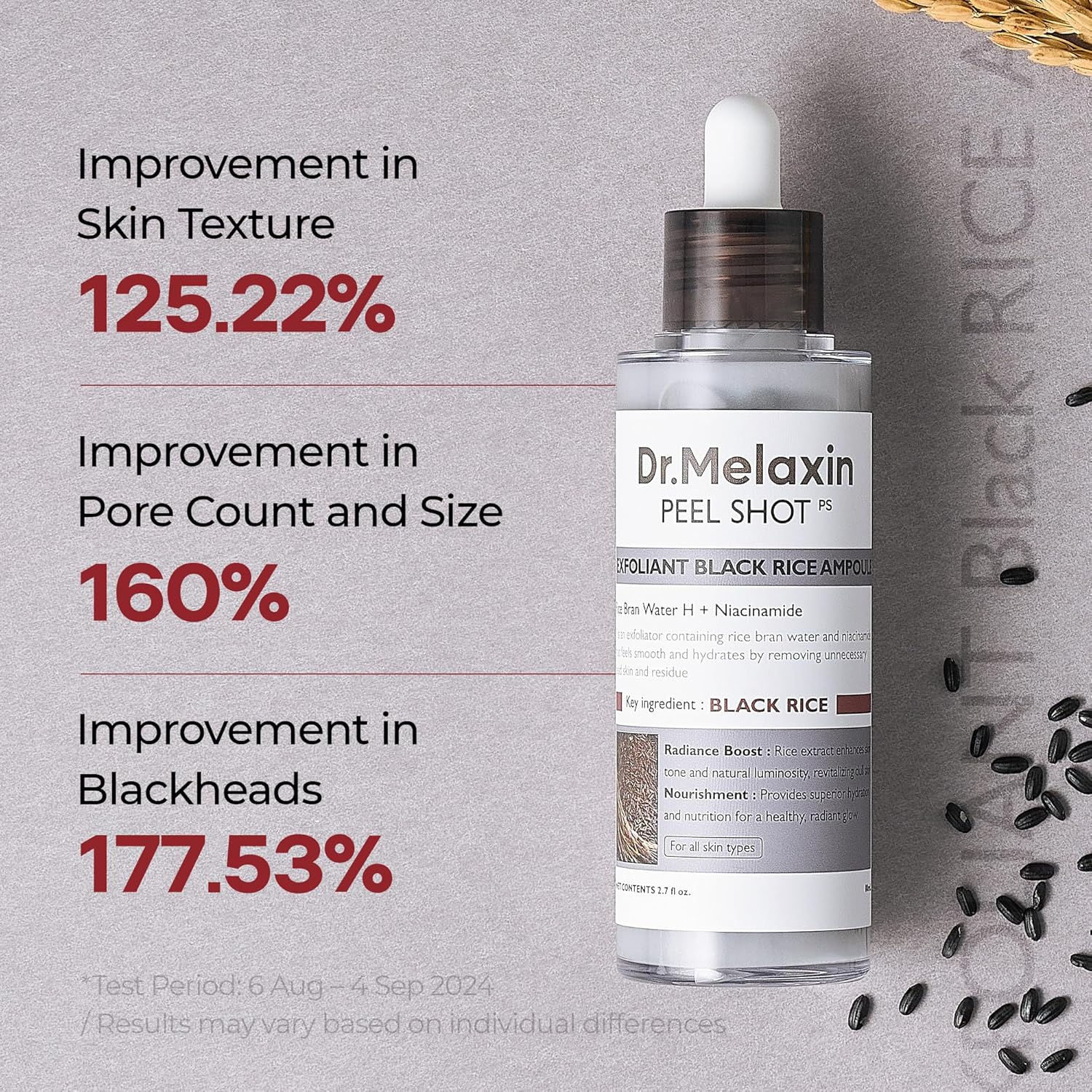 Dr.Melaxin Peel Shot Exfoliating With Black Rice Ampoule - 80ml