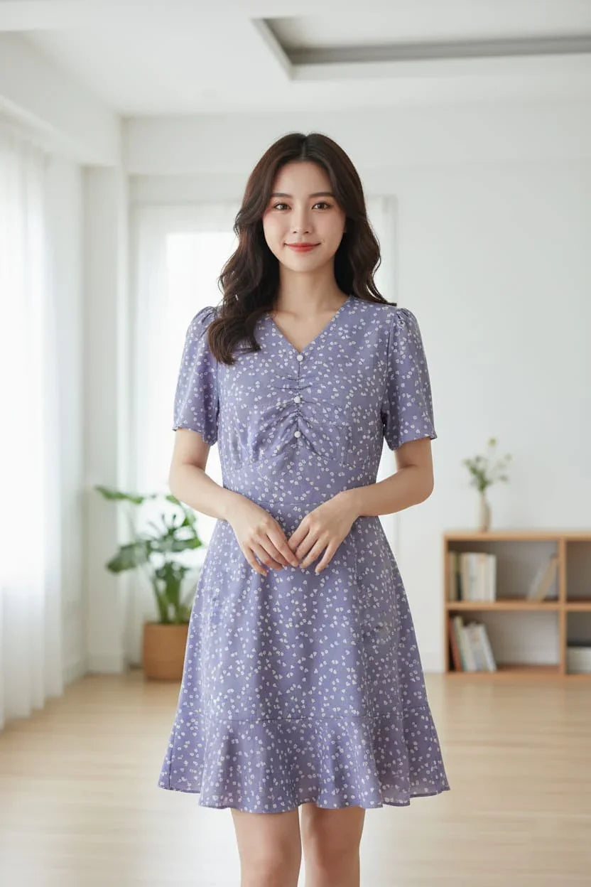 Women's Lightweight Mini Heart Design Casual Dress