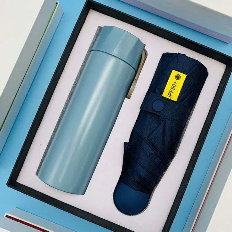 Portable Mug + Umbrella Gift Box Set