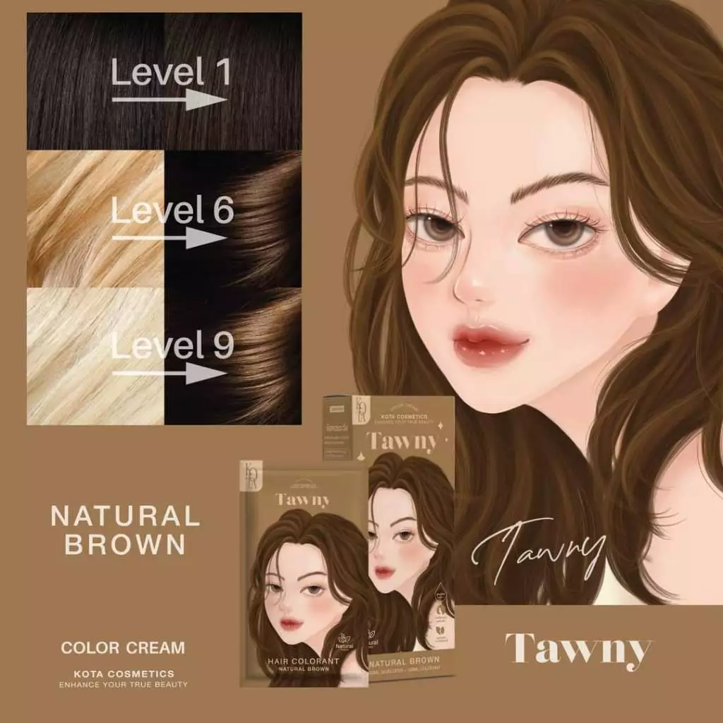 Kota Cosmetics Tawny Thailand Hair Color Natural Brown - 100ml + 100ml