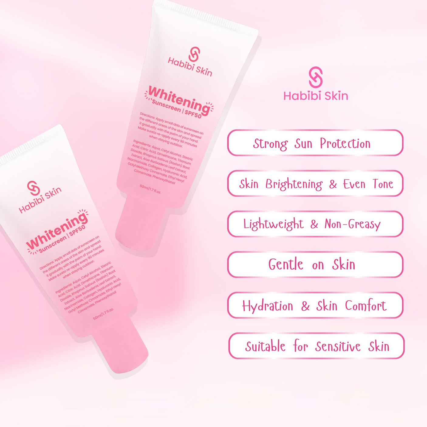 Habibi Skin Brightening Sunscreen SPF50 - 50ml