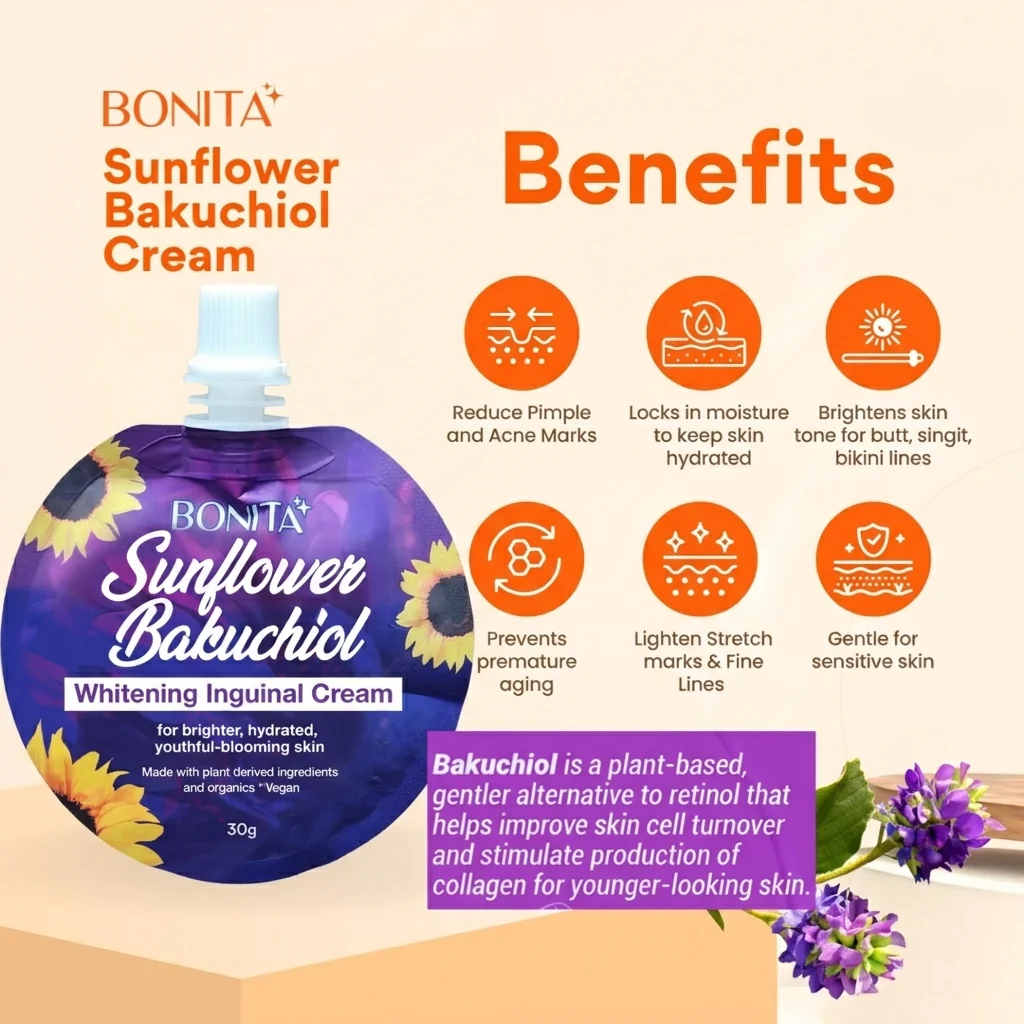 Bonita Sunflower Bakuchiol Brightening Inguinal Cream - 30g
