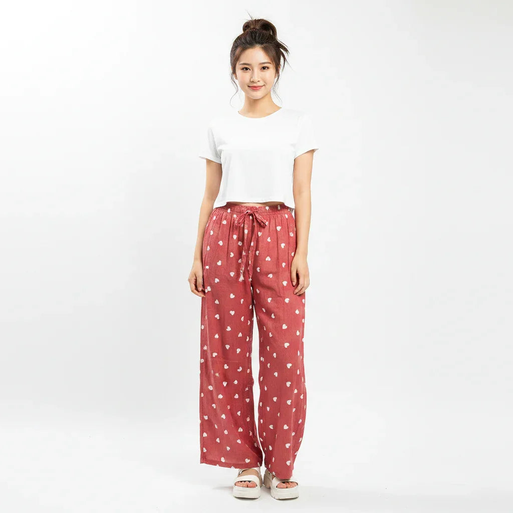 Women's Waisted Wide-Leg Palazzo Pants - YL609