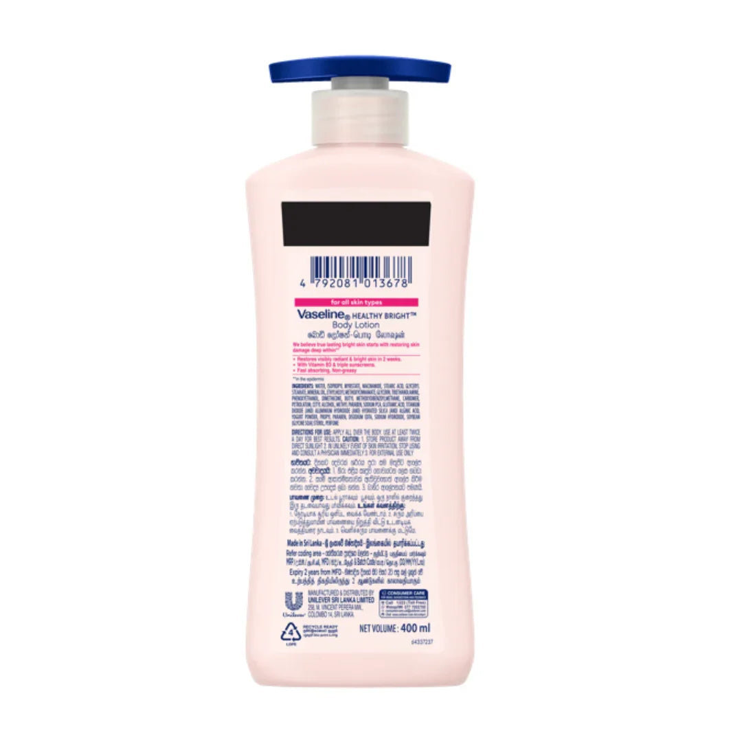 Vaseline Healthy Bright Niacinamide Vitamin B3 Serum In Lotion - 400ml