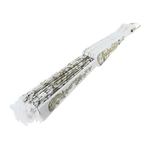 مروحة زهور يدوية قابلة للطي مصنوعة من الدانتيل لحفلات الزفاف