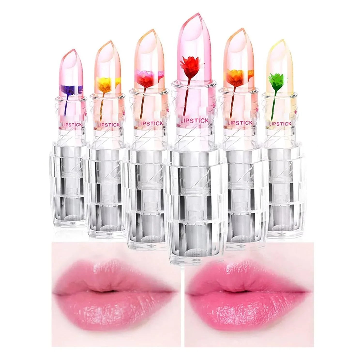 Moc Allure Transparent Flower Jelly Lipstick - 1 Pcs (Moc013)
