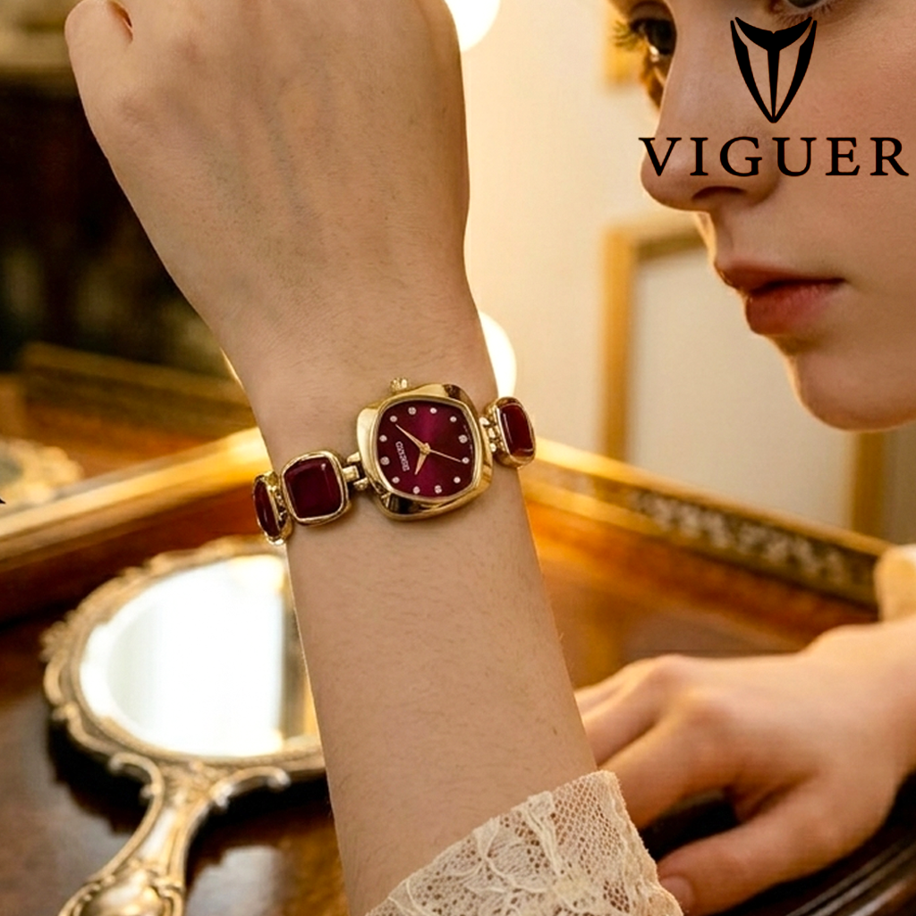 ساعة يد نسائية فاخرة من VIGUER بتصميم فريد - V1818L