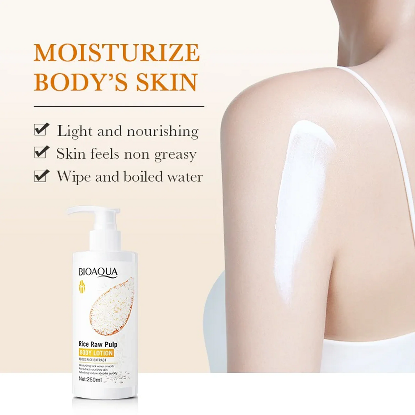 BIOAQUA Rice Raw Pulp Body Lotion - 250ml