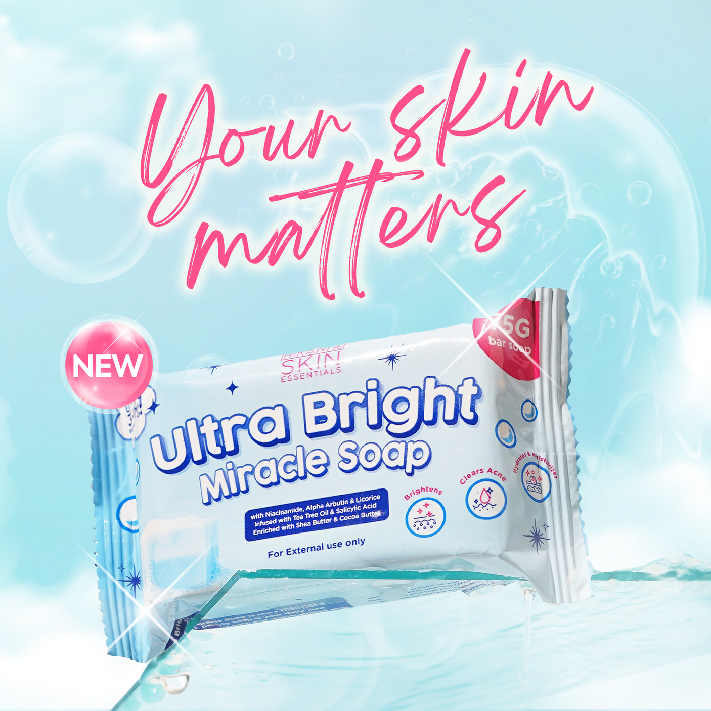 Hikari Skin Essentials Ultra Bright Miracle Soap - 5 Bars × 75g