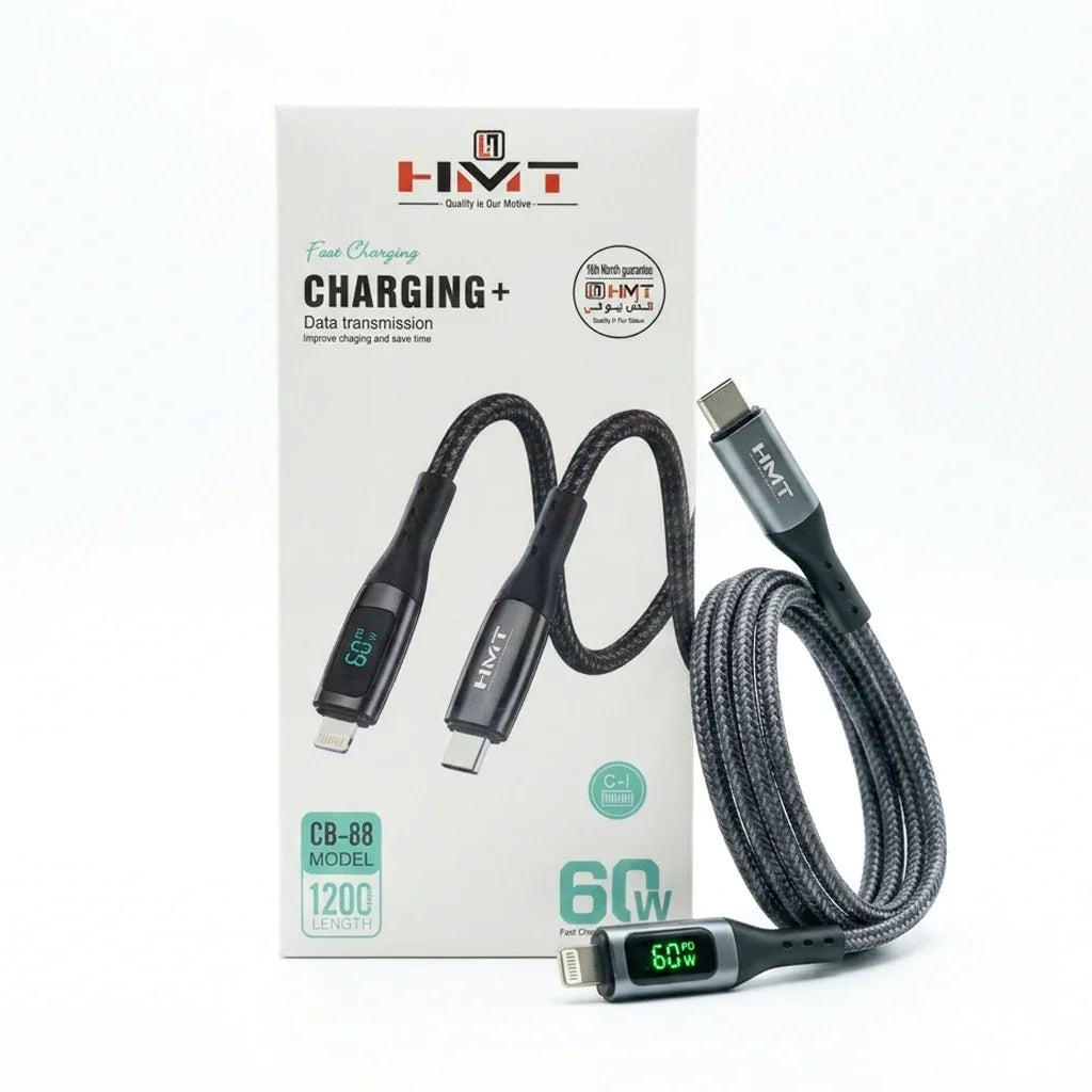 كابل بيانات وشحن سريع HMT 60W IP طراز CB-88