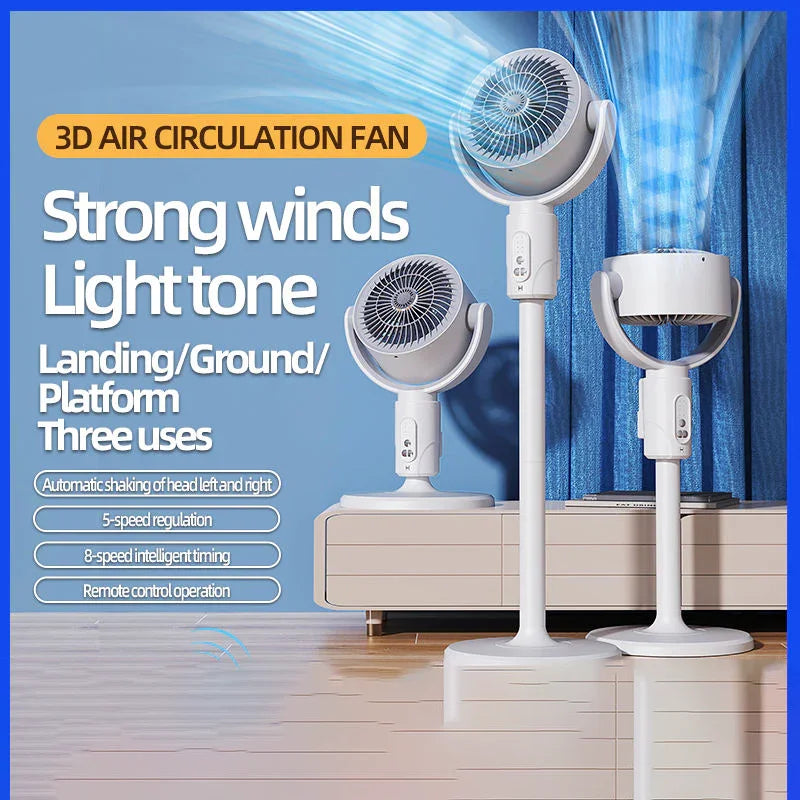 Height Adjustable Air Circulation Fan With Remote Control - F1