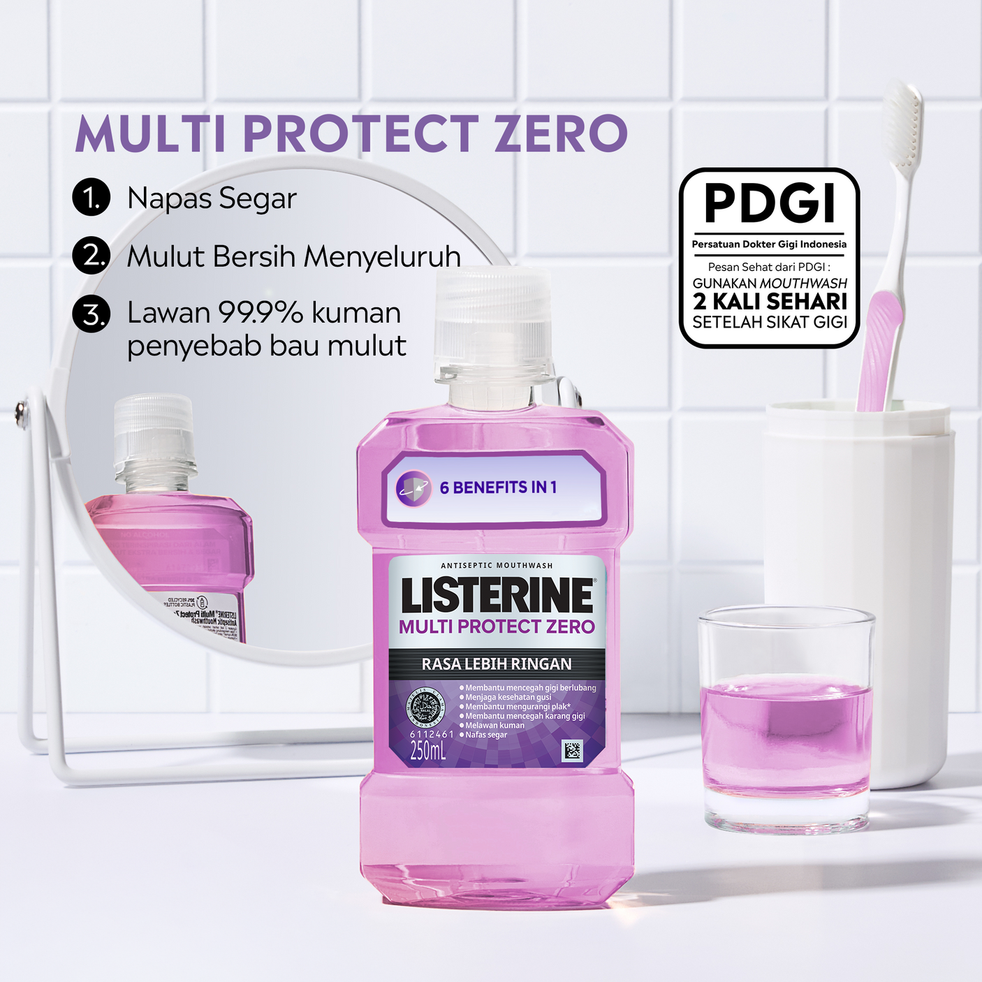 Listerine Multi Protect Zero Mouthwash - 250ml