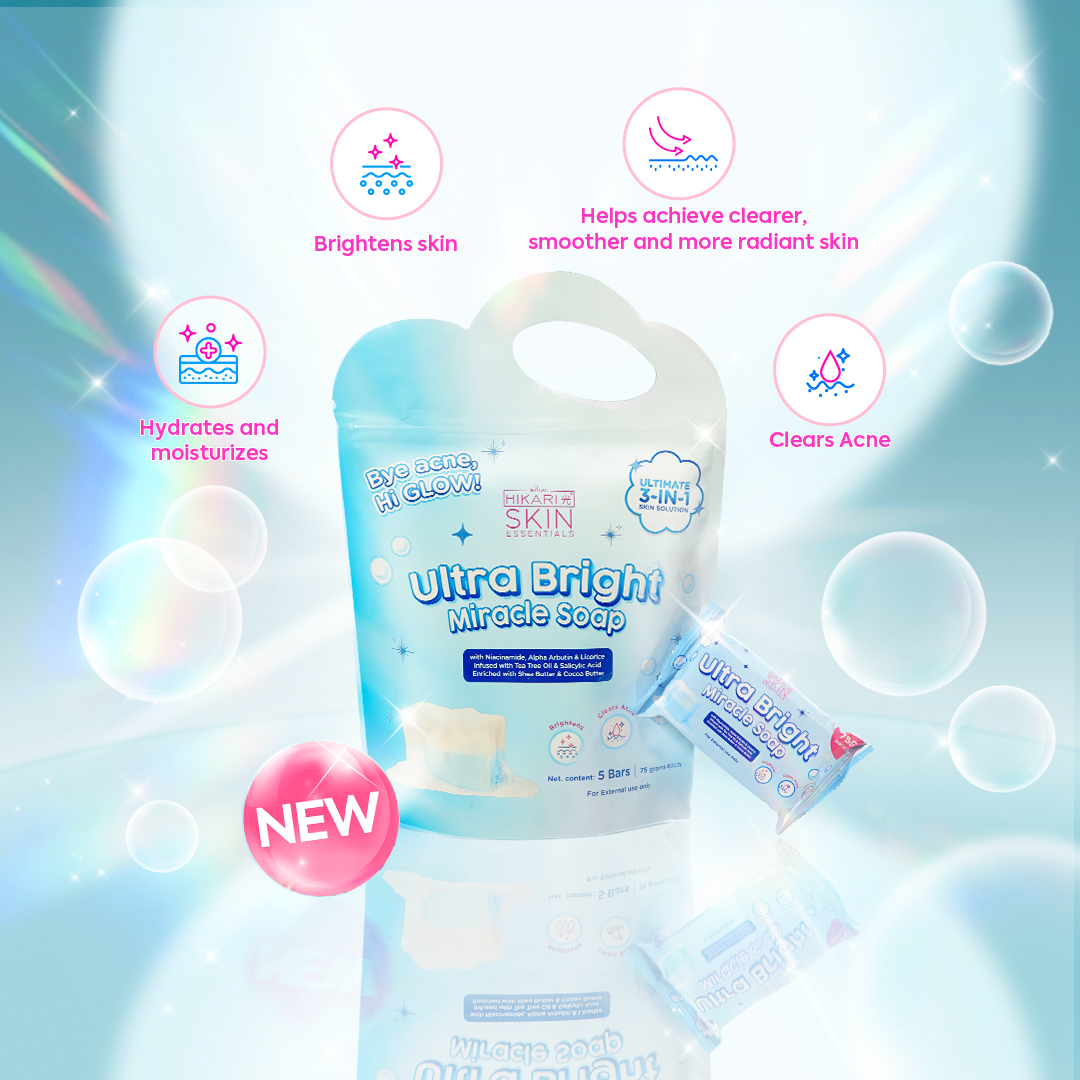 Hikari Skin Essentials Ultra Bright Miracle Soap - 5 Bars × 75g