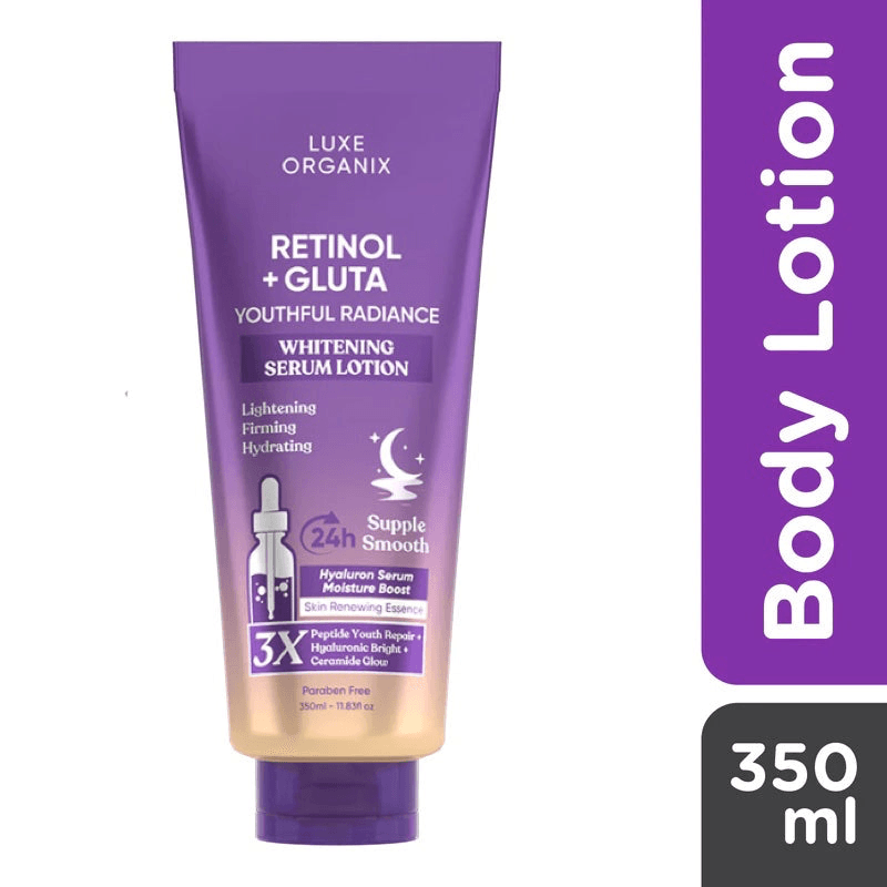 Luxe Organix Retinol + Gluta Youthful Radiance Brightening Serum Lotion - 350ml