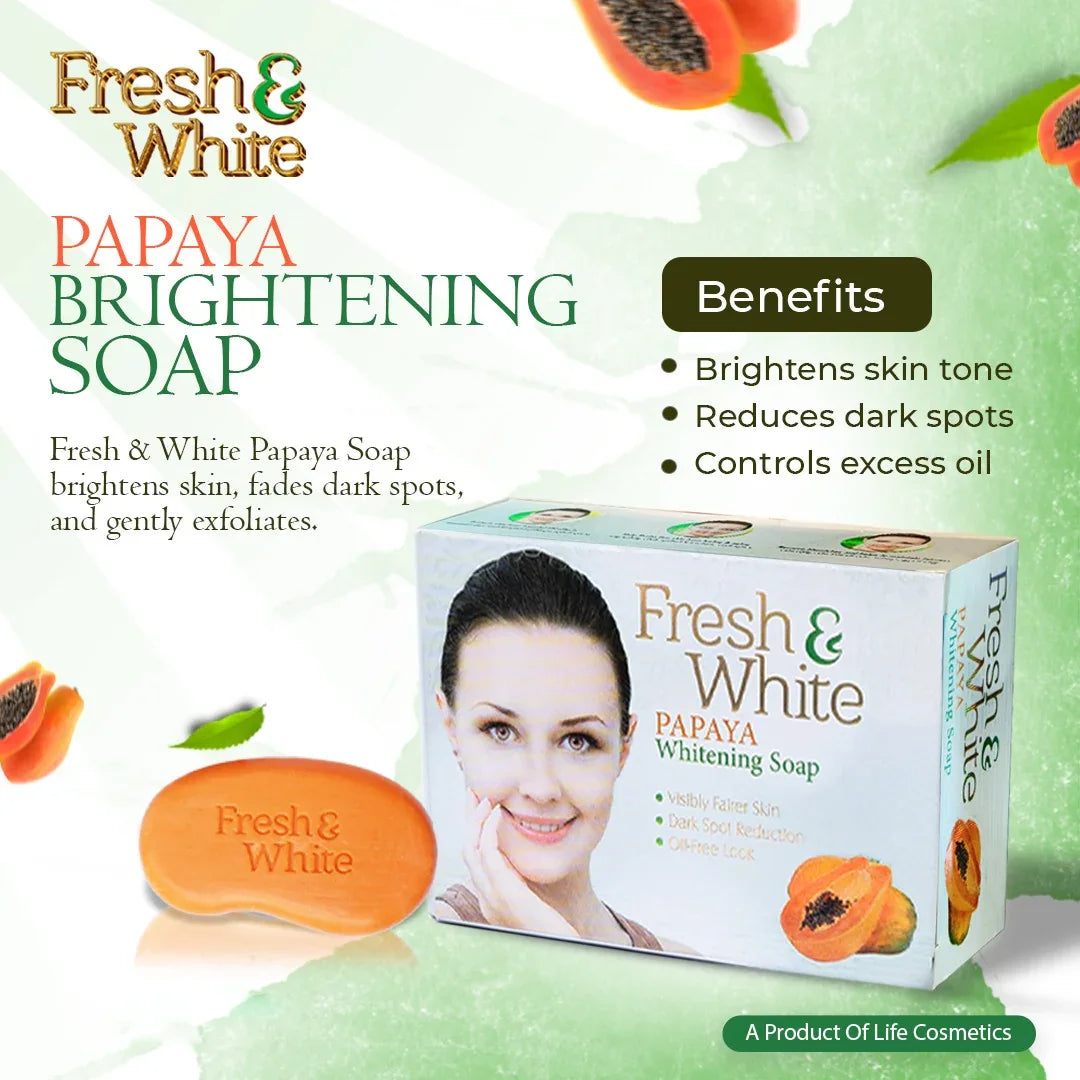 Fresh and White Papaya Brightening Soap - 80g