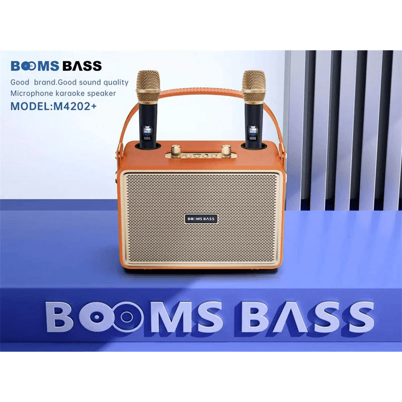 Booms Bass Stereo Outdoor Karaoke With 2 Microphones - M4202+