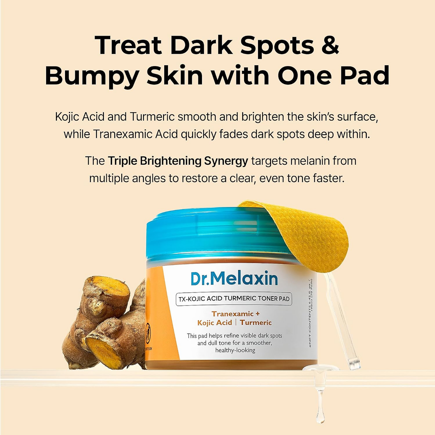 Dr.Melaxin TX-Kojic Acid Turmeric Toner Pad - 70Pads