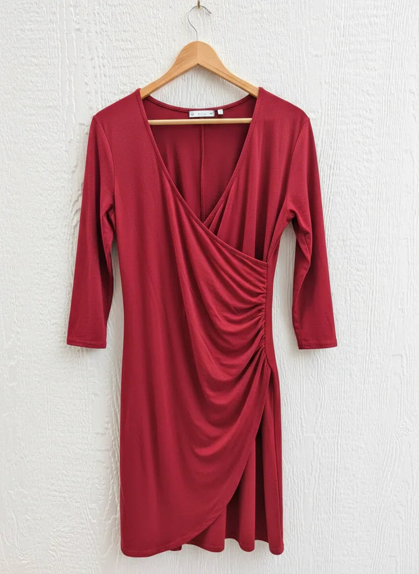 Women's Long Sleeve Crossover Dress